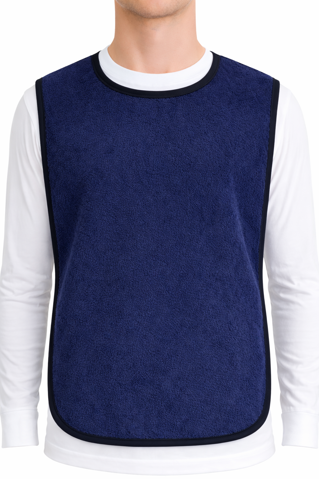 15TXX (2 PK) long toweling mealtime protector -3/4 Waterproof Backing