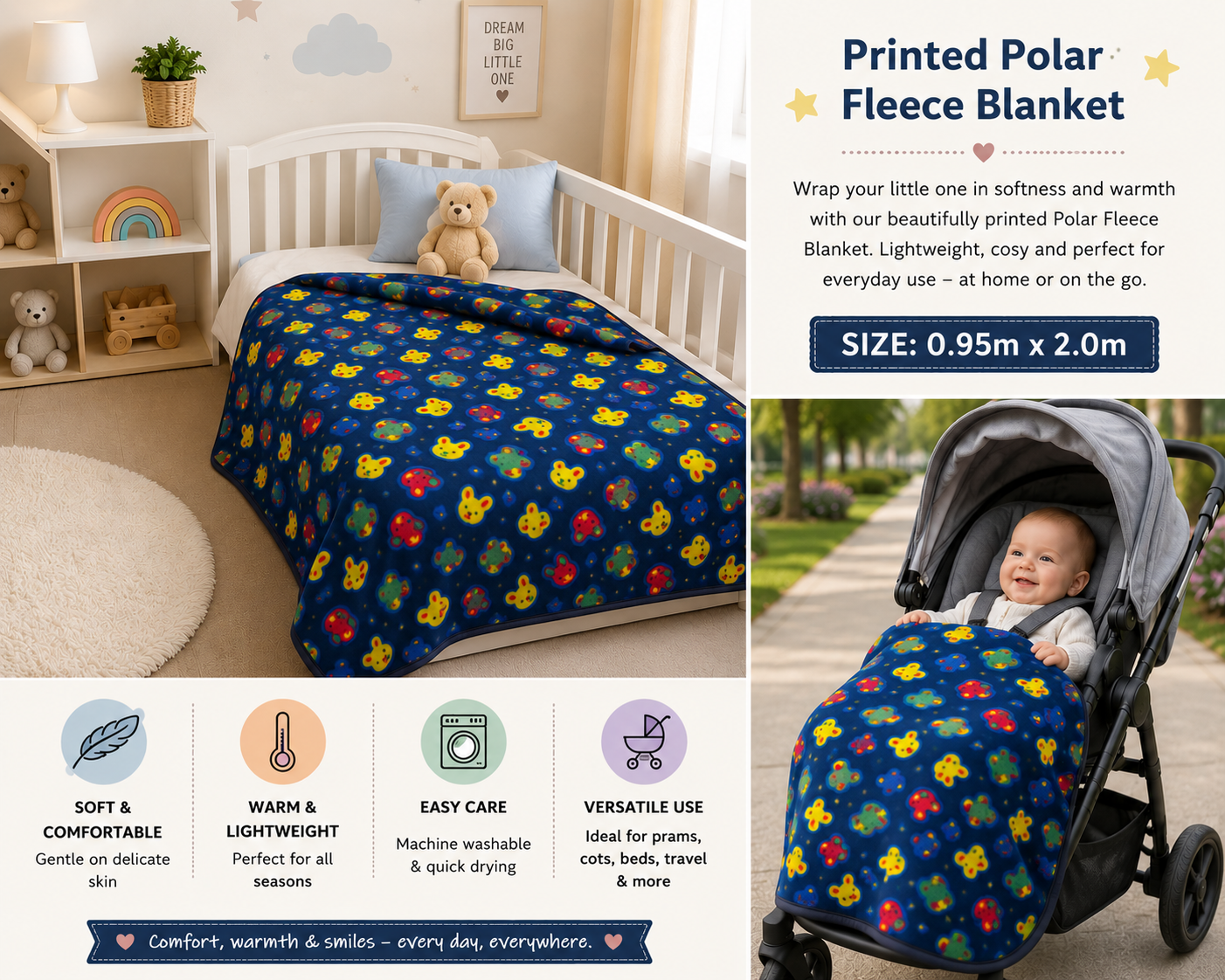 Printed Polar Fleece Blankets