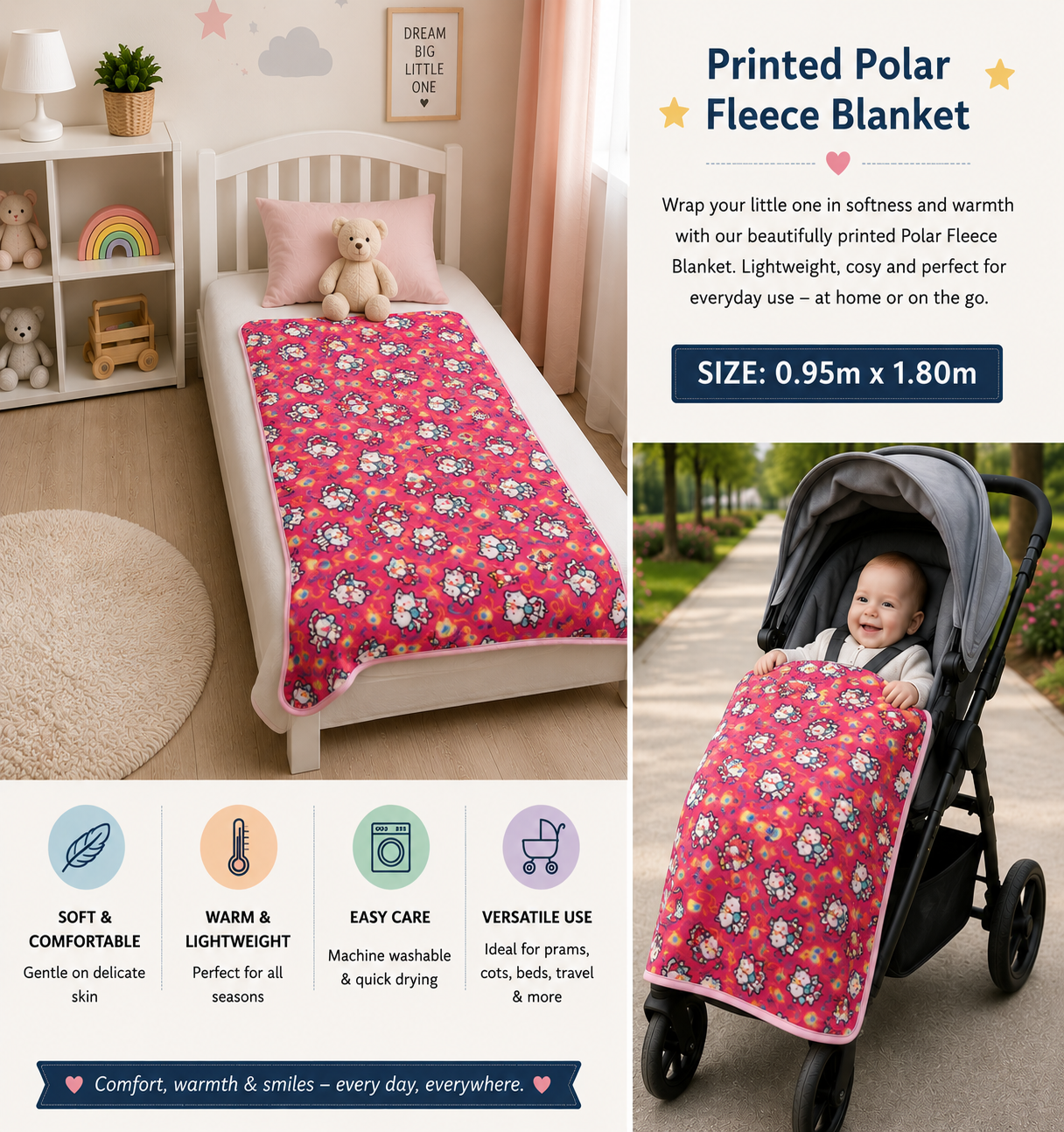 Printed Polar Fleece Blankets