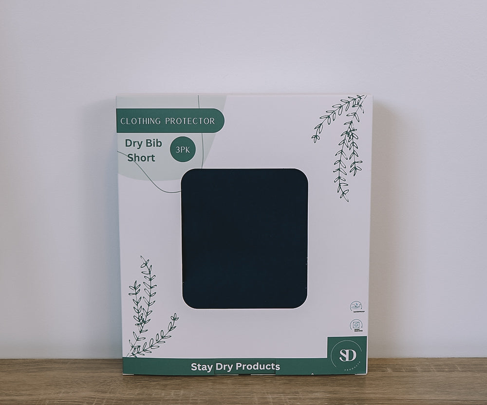 New Style Dry Bibs Plain - 3-Pack | Long Premium Clothing Protectors for Care Homes