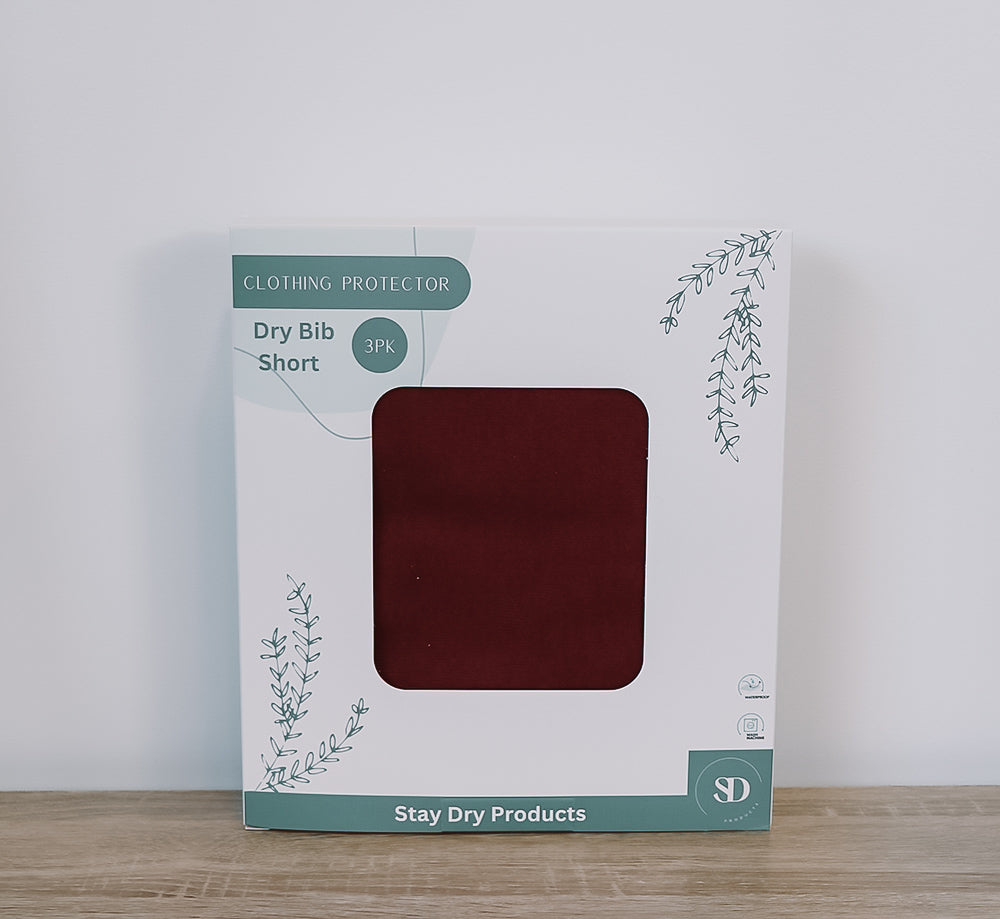 New Style Dry Bibs Plain - 3-Pack | Long Premium Clothing Protectors for Care Homes