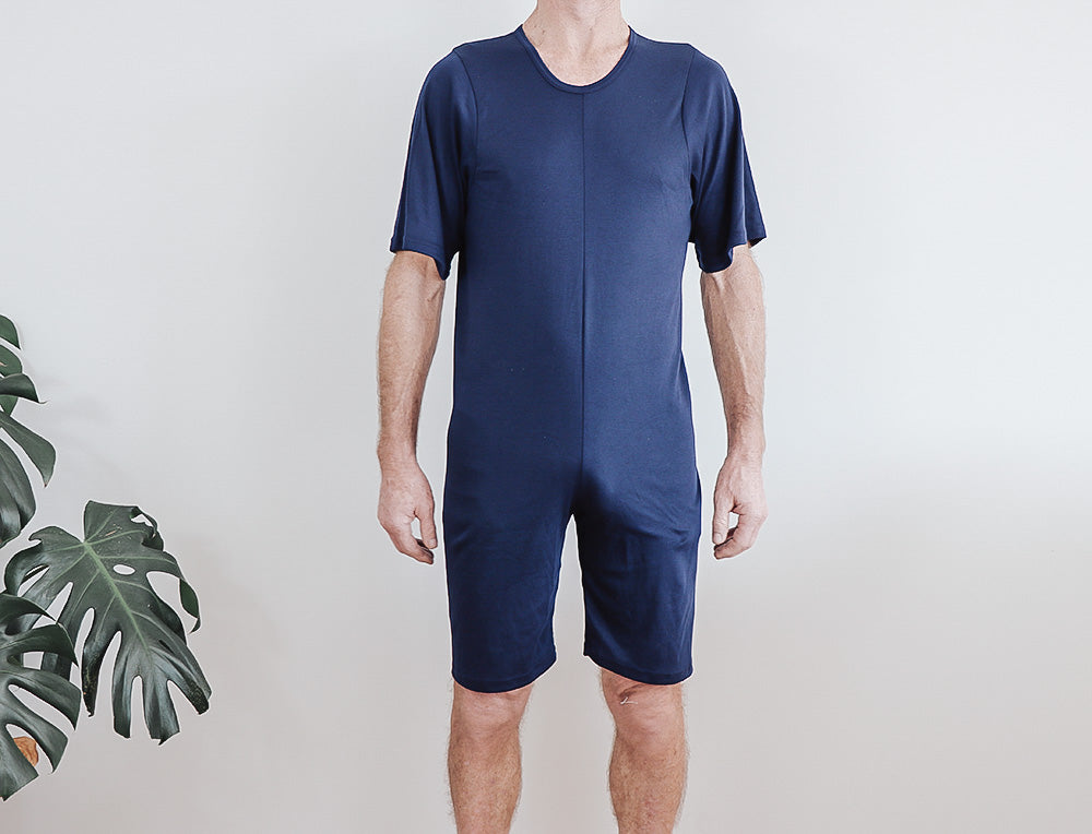 Adult Bodysuit - Short Leg Back Zip & Short Sleeves