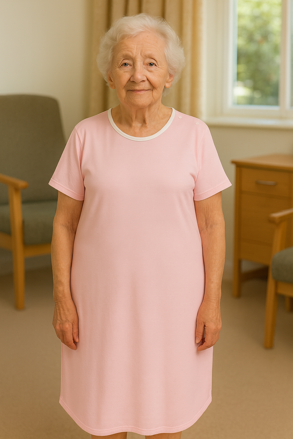 Pale Pink Nightshirt with Dome Shoulders