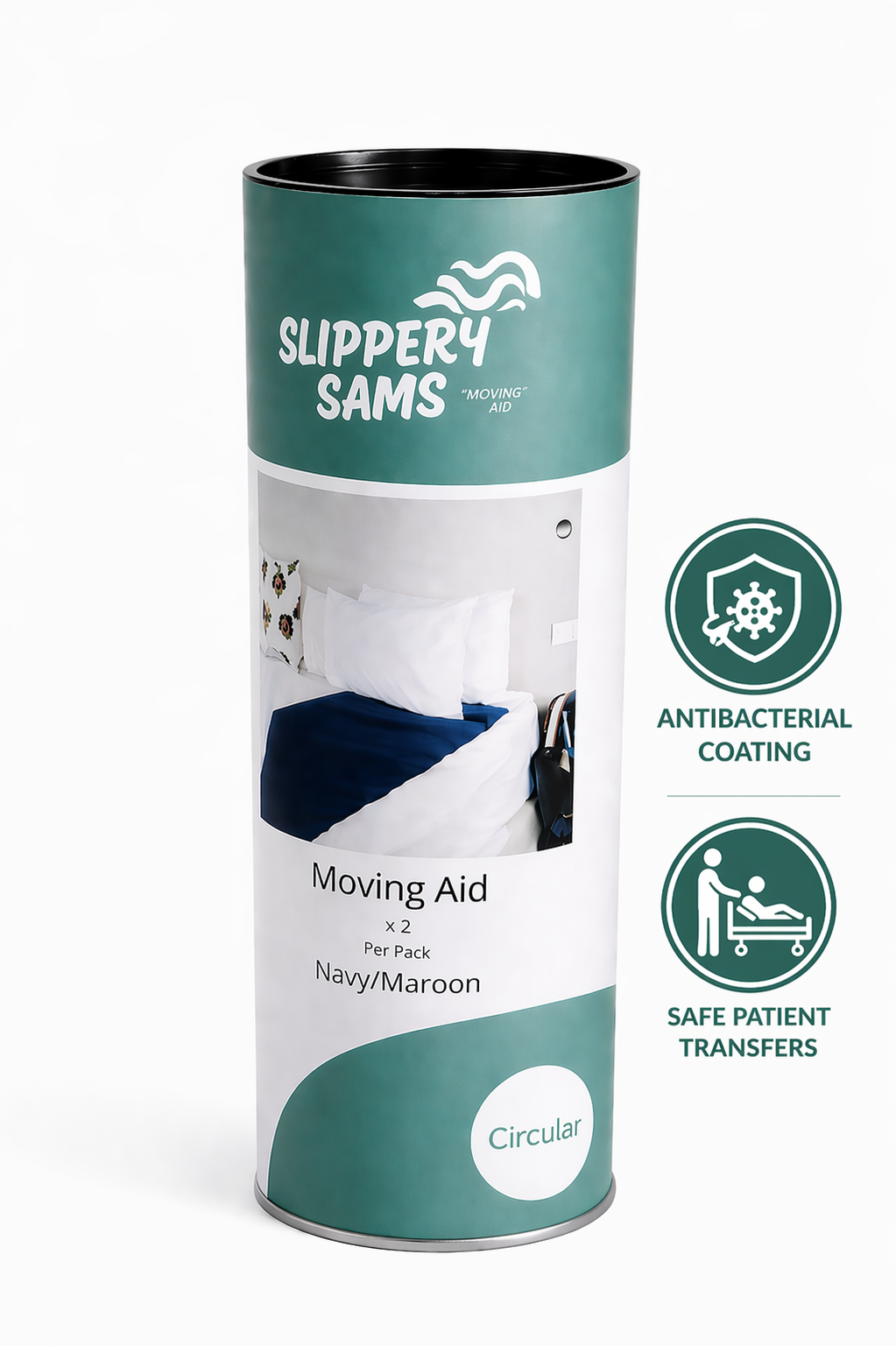 Slippery Sam's slider sheet -circular 2PK ( Re- Usable Storage Container )