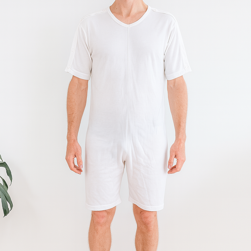 Adult Bodysuit - Short Leg & Short Sleeves shoulder opening