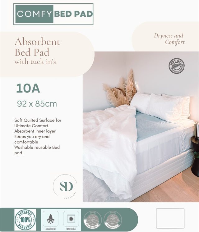 10A - Comfy bed pad- Heavy absorbency ( Single bed) NEW IMPROVED