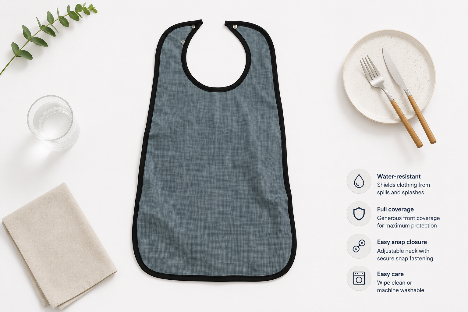 Short mealtime protector - check