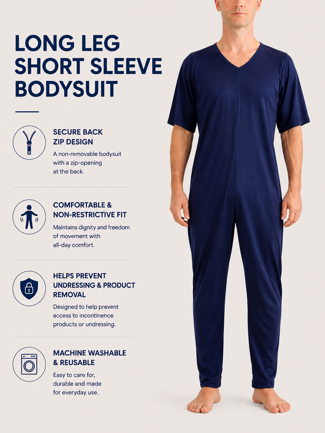 Adult Bodysuit  - Long leg bodysuit, short sleeve