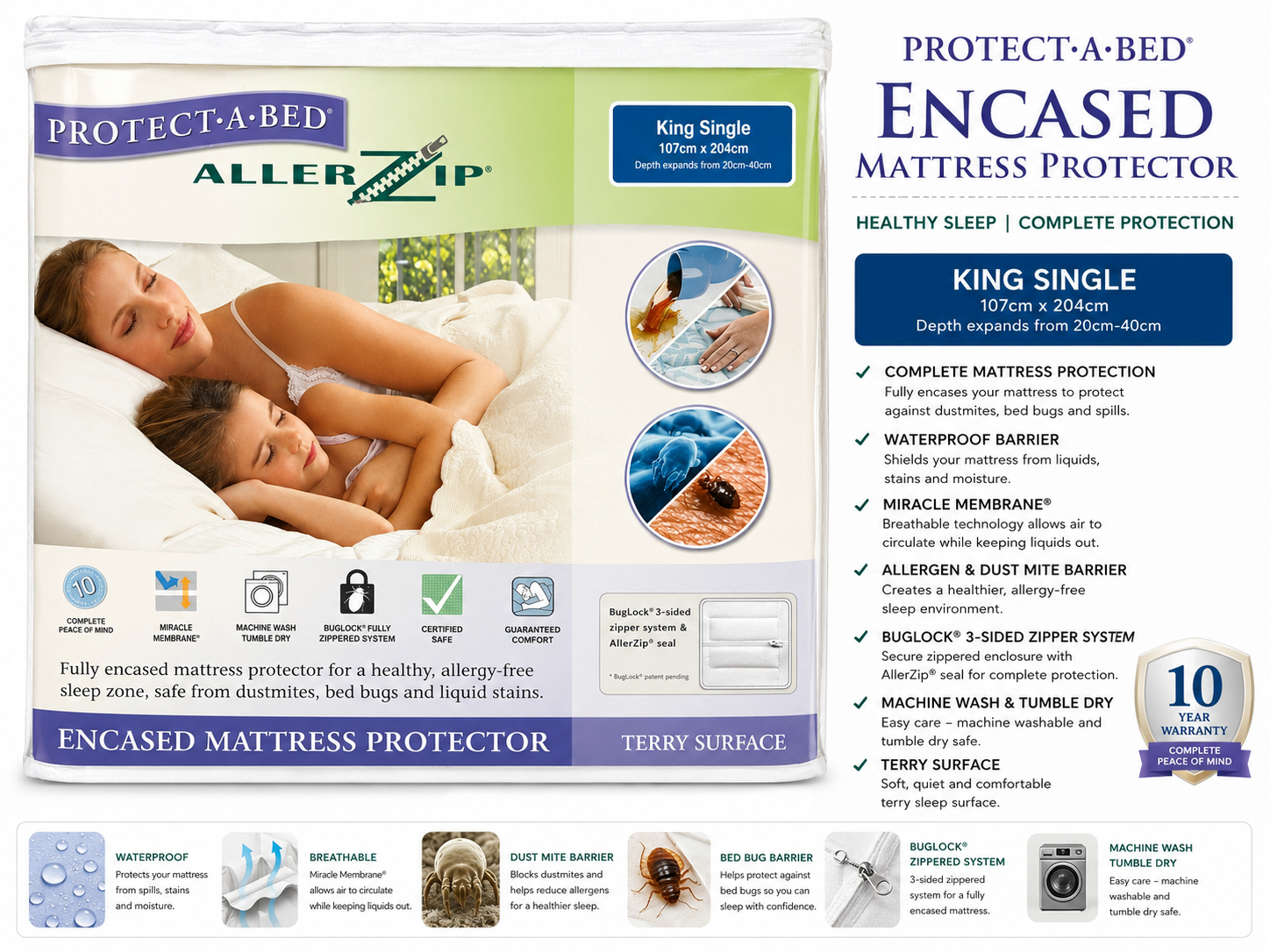 Protect-A-Bed AllerZip® Encasement Mattress Protector