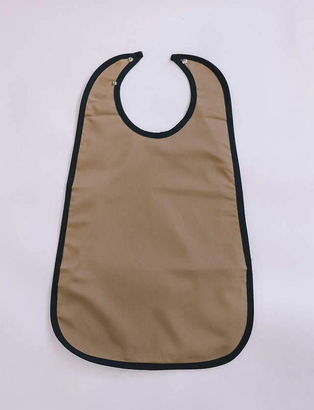 15f - Short mealtime protector full Waterproof backing Fawn  (End of Line colours )