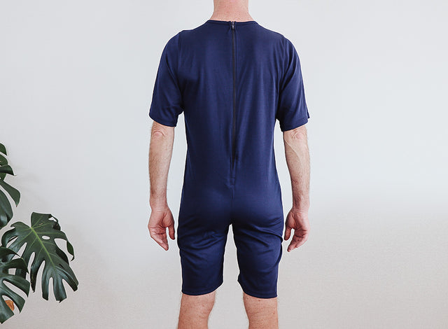 Adult Bodysuit  - Short Leg Back Zip & Short Sleeves