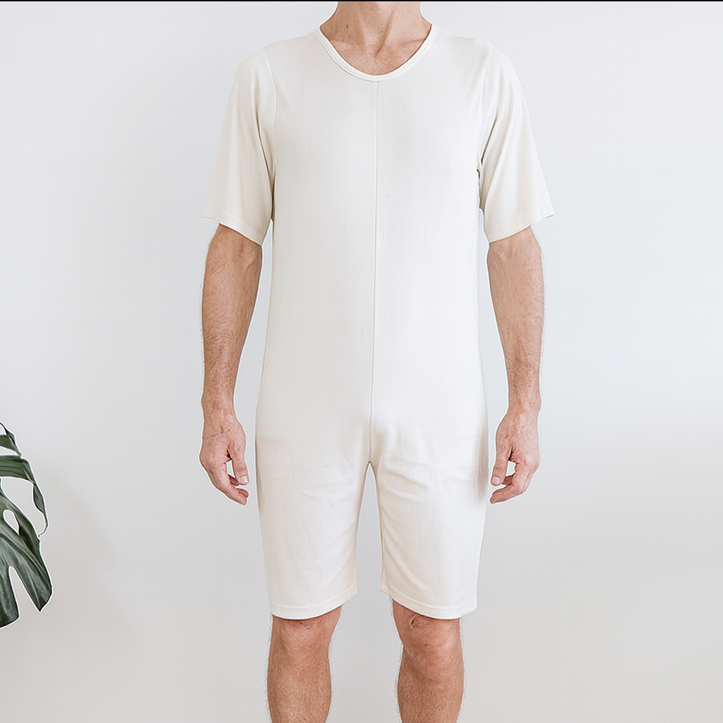 Adult Bodysuit  - Short Leg Back Zip & Short Sleeves
