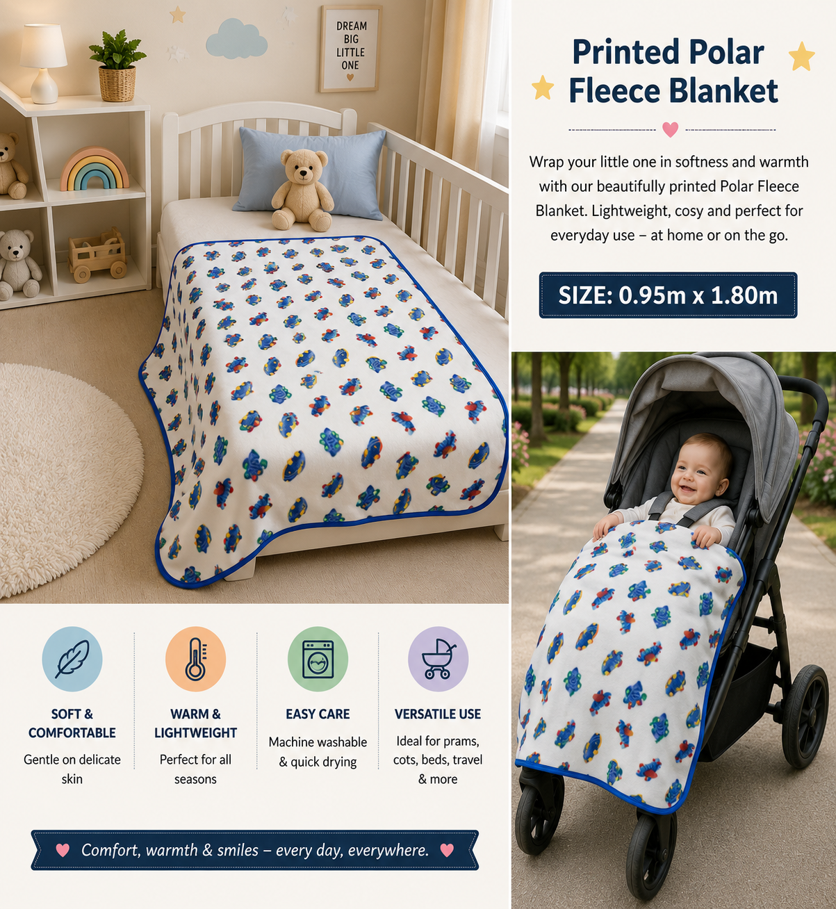 Printed Polar Fleece Blankets